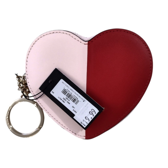 Kate Spade Love Shack Heart Coin Purse/ keychain Pink & Red - Picture 4 of 7
